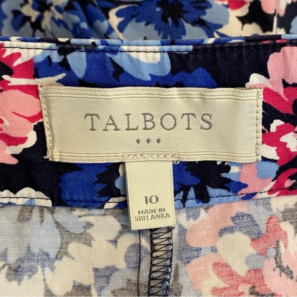 Talbots Blue and Pink Floral Wrap Front Skort - Picture 13 of 14